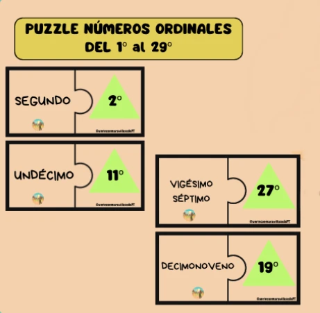 Puzzle números ordinales
