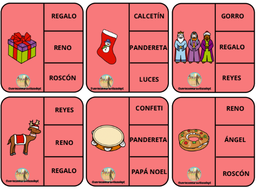 Tarjetas lectoescritura de Navidad